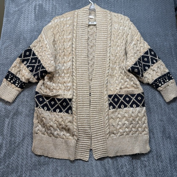 Pilcro Sweaters - Anthropologie Pilcro Oversized Cable Knit Cardigan Slouchy Argyle Pockets 1X 2X